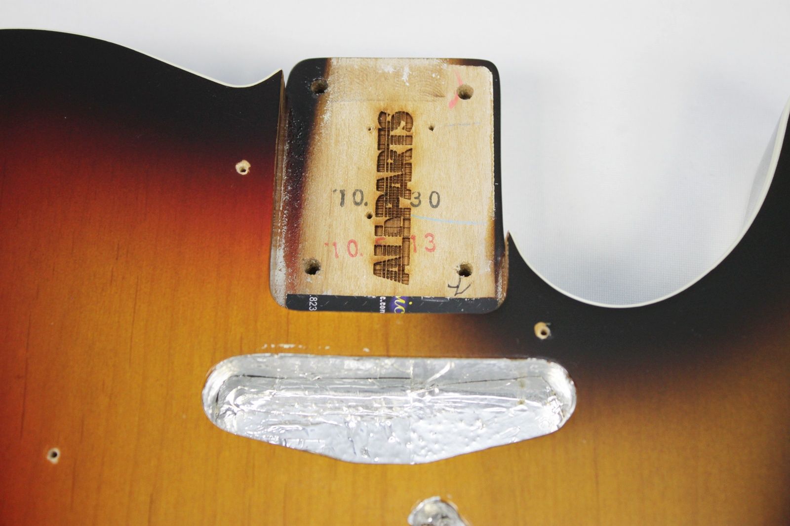 All Parts - TBF-3SBB Tele Body - 3-Tone Sunburst all parts stamp