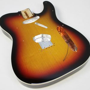 All Parts - TBF-3SBB Tele Body - 3-Tone Sunburst front of angled body