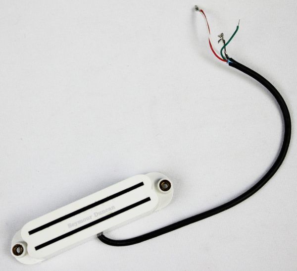 Seymour Duncan SHR-1b Hot Rails Strat Bridge Pickup - White angled all