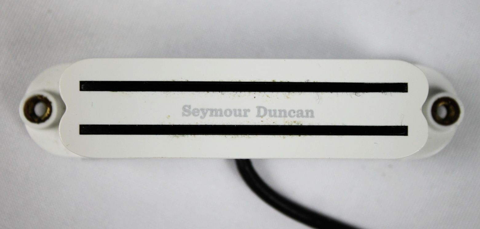 Seymour Duncan SHR-1b Hot Rails Strat Bridge Pickup - White front of pickup