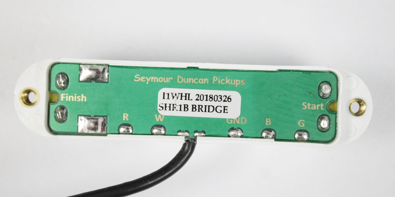 Seymour Duncan SHR-1b Hot Rails Strat Bridge Pickup - White back of pickup
