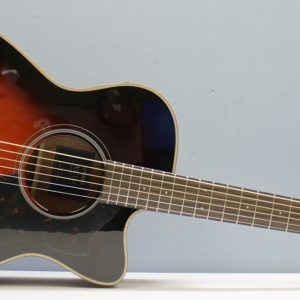 Yamaha AC1M-TBS Solid Sitka Spruce/Mahogany Concert Cutaway with Electronics - Tobacco Brown Sunburst tilted