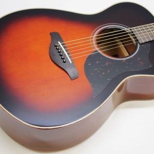 Yamaha AC1M-TBS Solid Sitka Spruce/Mahogany Concert Cutaway with Electronics - Tobacco Brown Sunburst sunburst body angled