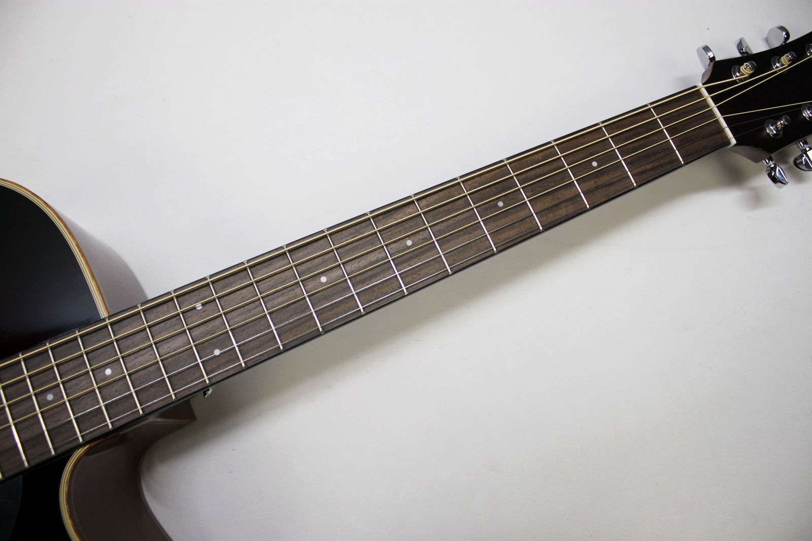 Yamaha AC1M-TBS Solid Sitka Spruce/Mahogany Concert Cutaway with Electronics - Tobacco Brown Sunburst front of neck