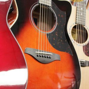 Yamaha AC1M-TBS Solid Sitka Spruce/Mahogany Concert Cutaway with Electronics - Tobacco Brown Sunburst - Image 21