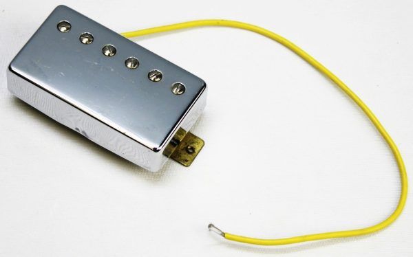 Gibson, Gibson USA, Gibson humbucker, Gibson bridge pickup, nickel humbucker, bridge pickup, humbucker pickup, electric guitar pickup, nickel pickup cover, passive pickup, replacement pickup, guitar electronics, Gibson replacement part, bridge position pickup, nickel finish pickup entire pickup with plenty of lead wire remaining