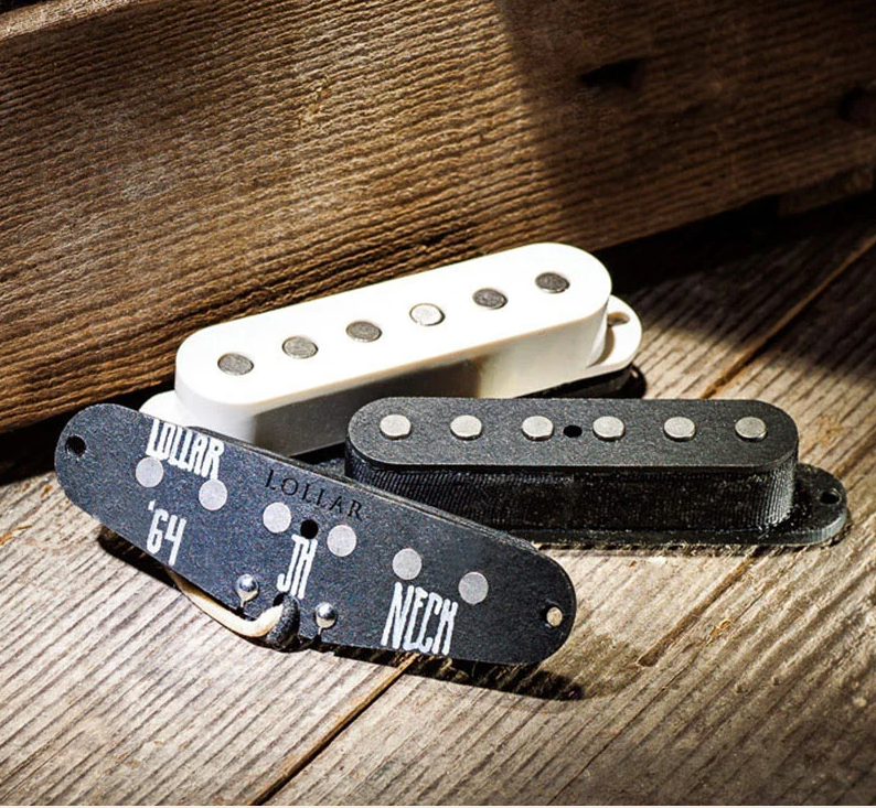 Lollar, Lollar Pickups, Strat Special Sixty-Four, Strat pickup set, Flat Pole, Parchment, single coil pickups, Stratocaster pickups, vintage style pickups, boutique pickups, replacement pickups, guitar electronics, electric guitar pickups, handmade pickups, classic Strat tone, low output pickups, articulate pickups, dynamic response, vintage inspired, custom guitar parts, premium pickups, clean tone, blues guitar tone, surf guitar tone, rock guitar pickups, aftermarket pickups, stagger free poles, parchment covers, guitar upgrade, studio guitar gear