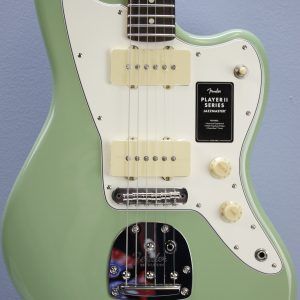 Fender Player II Jazzmaster, Fender Jazzmaster 2024, Fender Player II series, Jazzmaster electric guitar, Birch Green Jazzmaster, offset body guitar, Fender electric guitar, 2024 Fender Jazzmaster, modern Jazzmaster, alternative rock guitar, indie guitar, surf rock guitar, dual single coil pickups, tremolo system guitar, Fender offset guitar, maple neck Jazzmaster, rosewood fingerboard Jazzmaster, versatile electric guitar, stage ready guitar, studio guitar, classic Fender style, contemporary Fender guitar