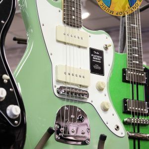 Fender Player II Jazzmaster, Fender Jazzmaster 2024, Fender Player II series, Jazzmaster electric guitar, Birch Green Jazzmaster, offset body guitar, Fender electric guitar, 2024 Fender Jazzmaster, modern Jazzmaster, alternative rock guitar, indie guitar, surf rock guitar, dual single coil pickups, tremolo system guitar, Fender offset guitar, maple neck Jazzmaster, rosewood fingerboard Jazzmaster, versatile electric guitar, stage ready guitar, studio guitar, classic Fender style, contemporary Fender guitar
