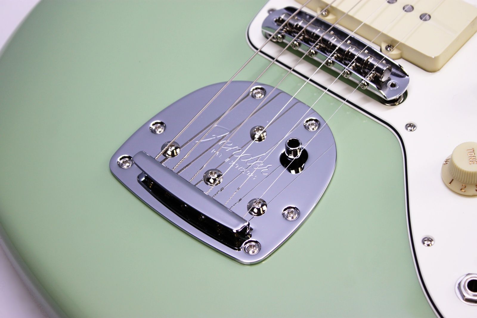 Fender Player II Jazzmaster, Fender Jazzmaster 2024, Fender Player II series, Jazzmaster electric guitar, Birch Green Jazzmaster, offset body guitar, Fender electric guitar, 2024 Fender Jazzmaster, modern Jazzmaster, alternative rock guitar, indie guitar, surf rock guitar, dual single coil pickups, tremolo system guitar, Fender offset guitar, maple neck Jazzmaster, rosewood fingerboard Jazzmaster, versatile electric guitar, stage ready guitar, studio guitar, classic Fender style, contemporary Fender guitar