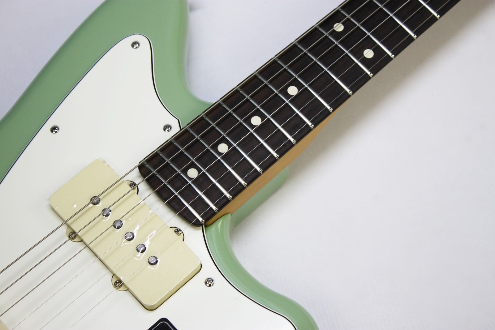 Fender Player II Jazzmaster, Fender Jazzmaster 2024, Fender Player II series, Jazzmaster electric guitar, Birch Green Jazzmaster, offset body guitar, Fender electric guitar, 2024 Fender Jazzmaster, modern Jazzmaster, alternative rock guitar, indie guitar, surf rock guitar, dual single coil pickups, tremolo system guitar, Fender offset guitar, maple neck Jazzmaster, rosewood fingerboard Jazzmaster, versatile electric guitar, stage ready guitar, studio guitar, classic Fender style, contemporary Fender guitar