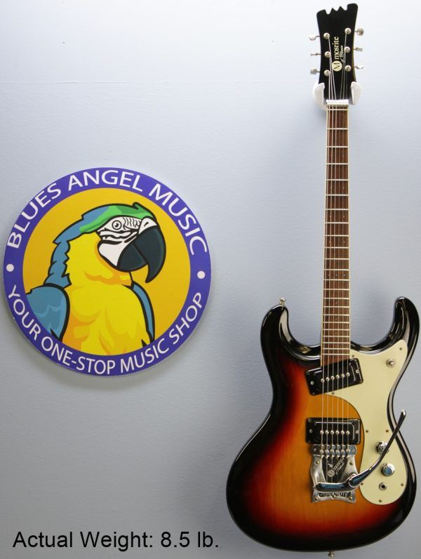 Mosrite, Ventures Model, Mk I, Fillmore, early 2000s, Sunburst, upgraded electronics, upgraded tremolo arm, vintage style guitar, offset electric guitar, surf rock guitar, collectible guitar, rare Mosrite, Japanese guitar, retro guitar, tremolo bridge, bolt-on neck, dual pickup guitar, classic sunburst finish, vintage inspired, player grade guitar, modded Mosrite, Ventures guitar, surf music, electric guitar, preowned guitar, stage ready guitar