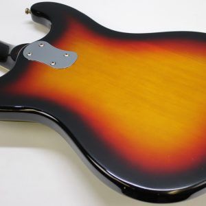 Mosrite, Ventures Model, Mk I, Fillmore, early 2000s, Sunburst, upgraded electronics, upgraded tremolo arm, vintage style guitar, offset electric guitar, surf rock guitar, collectible guitar, rare Mosrite, Japanese guitar, retro guitar, tremolo bridge, bolt-on neck, dual pickup guitar, classic sunburst finish, vintage inspired, player grade guitar, modded Mosrite, Ventures guitar, surf music, electric guitar, preowned guitar, stage ready guitar