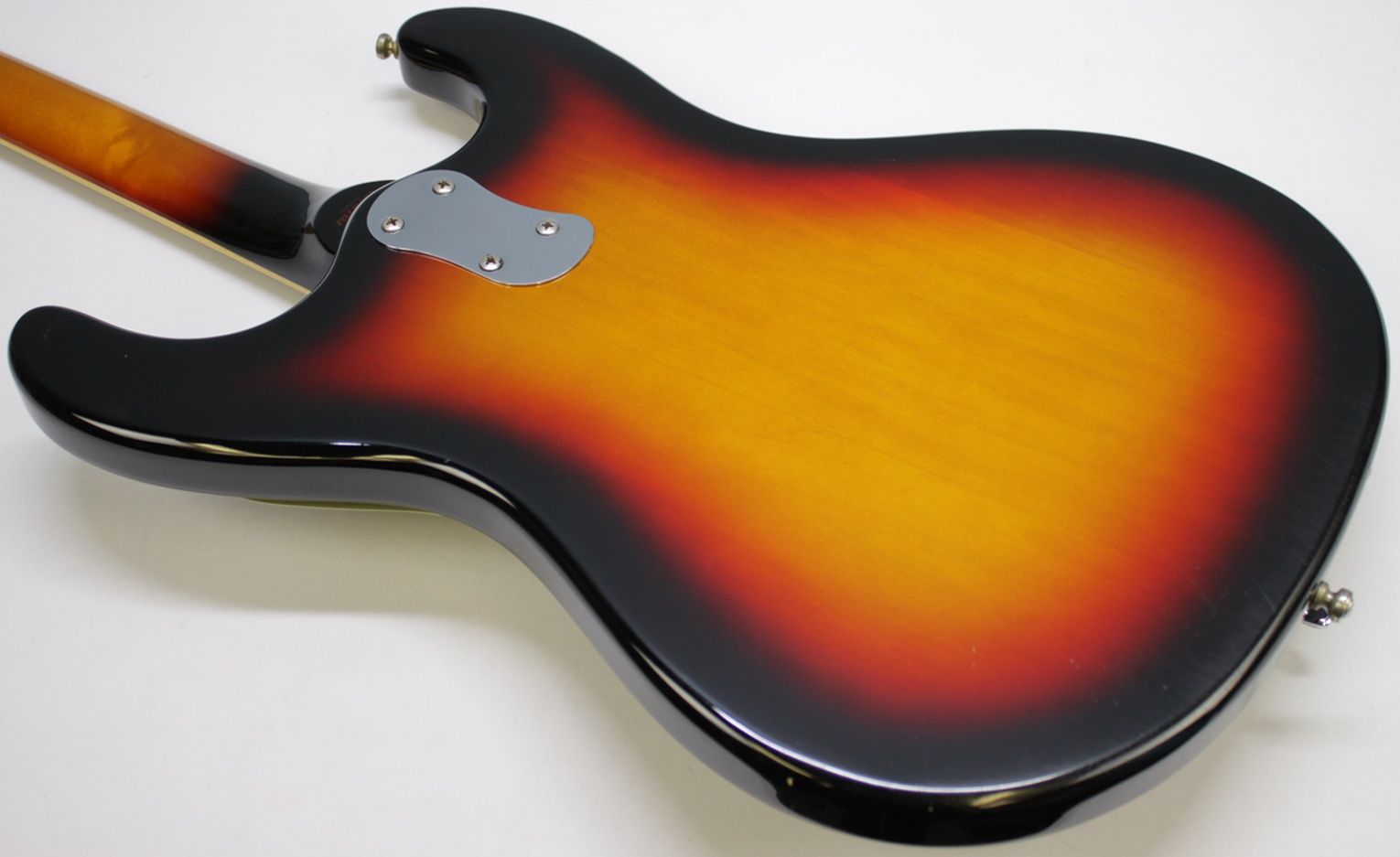 Mosrite, Ventures Model, Mk I, Fillmore, early 2000s, Sunburst, upgraded electronics, upgraded tremolo arm, vintage style guitar, offset electric guitar, surf rock guitar, collectible guitar, rare Mosrite, Japanese guitar, retro guitar, tremolo bridge, bolt-on neck, dual pickup guitar, classic sunburst finish, vintage inspired, player grade guitar, modded Mosrite, Ventures guitar, surf music, electric guitar, preowned guitar, stage ready guitar