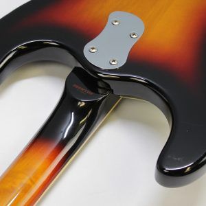 Mosrite, Ventures Model, Mk I, Fillmore, early 2000s, Sunburst, upgraded electronics, upgraded tremolo arm, vintage style guitar, offset electric guitar, surf rock guitar, collectible guitar, rare Mosrite, Japanese guitar, retro guitar, tremolo bridge, bolt-on neck, dual pickup guitar, classic sunburst finish, vintage inspired, player grade guitar, modded Mosrite, Ventures guitar, surf music, electric guitar, preowned guitar, stage ready guitar
