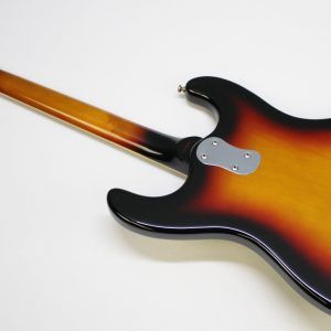 Mosrite, Ventures Model, Mk I, Fillmore, early 2000s, Sunburst, upgraded electronics, upgraded tremolo arm, vintage style guitar, offset electric guitar, surf rock guitar, collectible guitar, rare Mosrite, Japanese guitar, retro guitar, tremolo bridge, bolt-on neck, dual pickup guitar, classic sunburst finish, vintage inspired, player grade guitar, modded Mosrite, Ventures guitar, surf music, electric guitar, preowned guitar, stage ready guitar