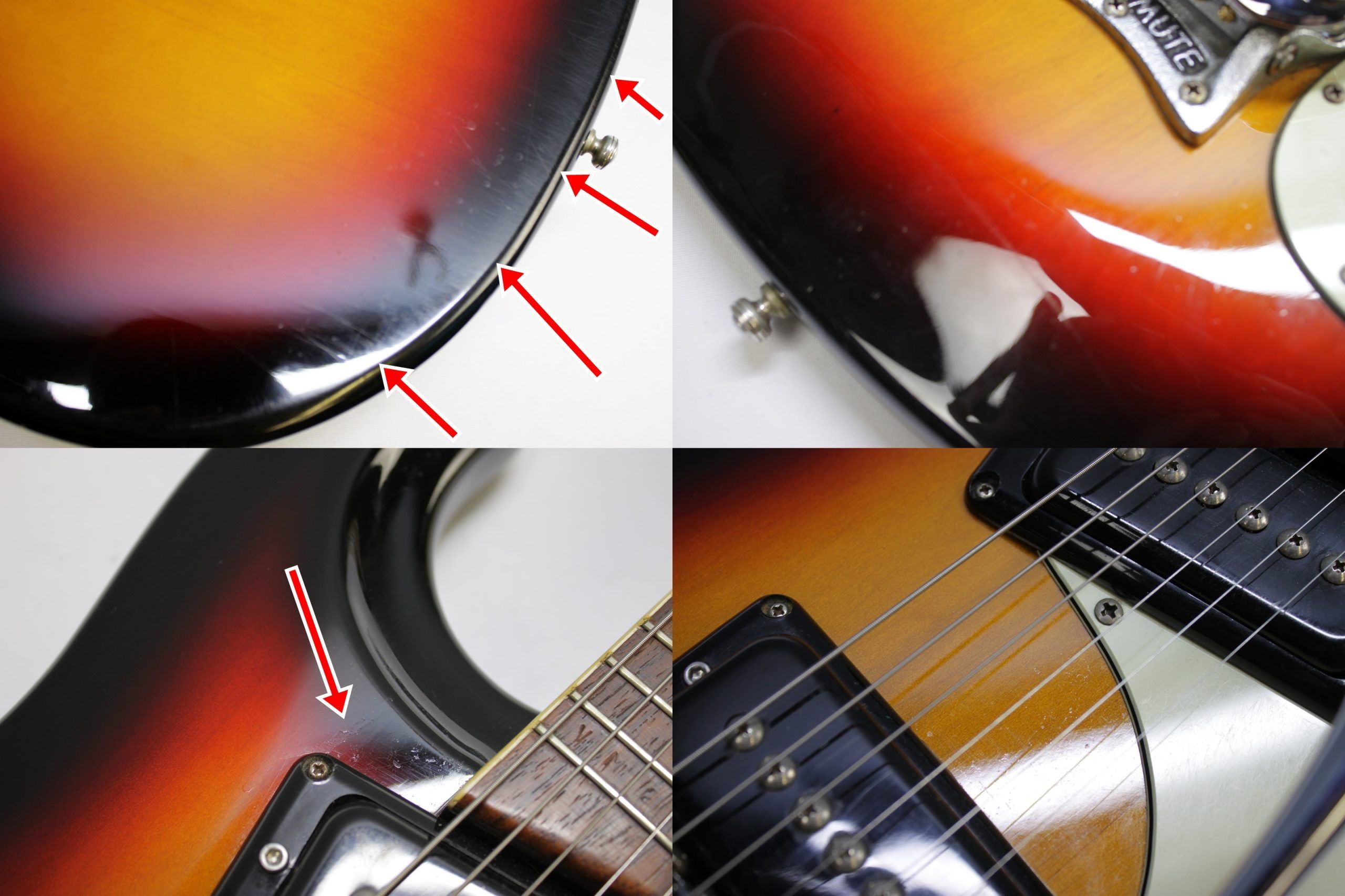 Mosrite, Ventures Model, Mk I, Fillmore, early 2000s, Sunburst, upgraded electronics, upgraded tremolo arm, vintage style guitar, offset electric guitar, surf rock guitar, collectible guitar, rare Mosrite, Japanese guitar, retro guitar, tremolo bridge, bolt-on neck, dual pickup guitar, classic sunburst finish, vintage inspired, player grade guitar, modded Mosrite, Ventures guitar, surf music, electric guitar, preowned guitar, stage ready guitar