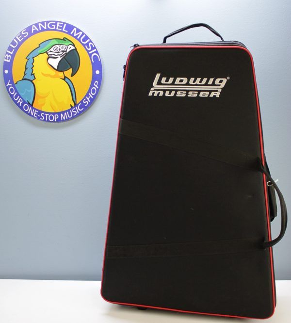 Ludwig, Musser, LMXYLO, student xylophone, xylophone kit, percussion kit, educational percussion, classroom xylophone, practice xylophone, mallet instrument, orchestra percussion, band instrument, student percussion, portable xylophone, bell kit, practice pad, percussion stand, drumsticks, rolling case, 2010s, standard model, school band, concert band, marching percussion, beginner xylophone, used percussion gear