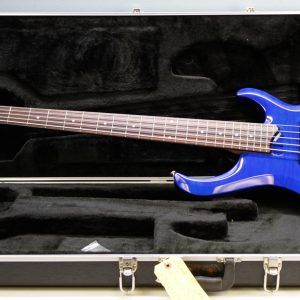 Ibanez, BTB400QM, BTB400QM-TB, Transparent Blue, 2001 Ibanez BTB400QM, 2002 Ibanez BTB400QM, Ibanez BTB bass, Ibanez bass guitar, 4-string bass, active bass, quilted maple top, basswood body, 35 inch scale, neck-through feel, BTB series, Korean made Ibanez, South Korea bass, rosewood fretboard, maple walnut neck, HH pickups, Vari-mid EQ, mono-rail bridge, blue bass guitar, transparent blue finish, extended scale bass, modern bass guitar, ergonomic bass, Ibanez Standard series, passive pickups active preamp, Gotoh tuners, BTB400QM Standard, early 2000s Ibanez bass, professional bass guitar, rock bass, metal bass, fusion bass, progressive bass