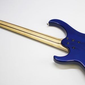 Ibanez, BTB400QM, BTB400QM-TB, Transparent Blue, 2001 Ibanez BTB400QM, 2002 Ibanez BTB400QM, Ibanez BTB bass, Ibanez bass guitar, 4-string bass, active bass, quilted maple top, basswood body, 35 inch scale, neck-through feel, BTB series, Korean made Ibanez, South Korea bass, rosewood fretboard, maple walnut neck, HH pickups, Vari-mid EQ, mono-rail bridge, blue bass guitar, transparent blue finish, extended scale bass, modern bass guitar, ergonomic bass, Ibanez Standard series, passive pickups active preamp, Gotoh tuners, BTB400QM Standard, early 2000s Ibanez bass, professional bass guitar, rock bass, metal bass, fusion bass, progressive bass