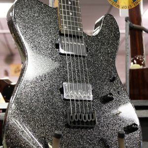 Cerberus Hermes 6HT Baritone Tele, Cerberus Hermes, Hermes 6HT, baritone Telecaster, Black Sparkle, electric guitar, baritone guitar, Tele-style guitar, custom guitar, boutique guitar, offset Tele, extended scale guitar, metal guitar, modern Telecaster, black sparkle finish, 6-string baritone, high-output guitar, rock guitar, heavy music guitar, stage guitar, premium electric guitar