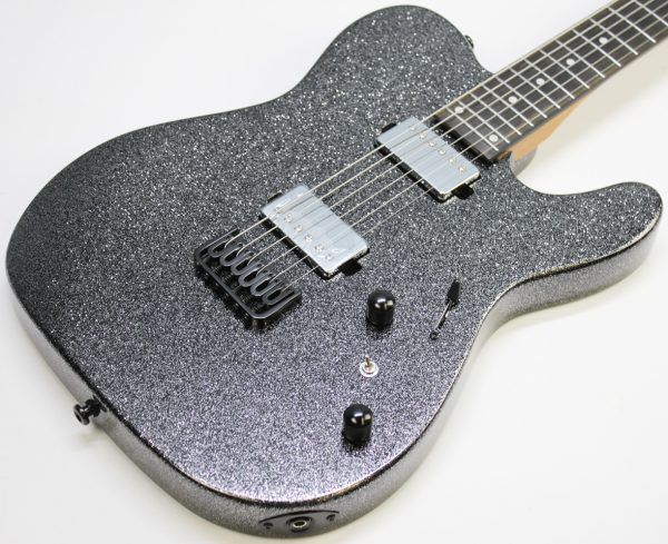 Cerberus Hermes 6HT Baritone Tele, Cerberus Hermes, Hermes 6HT, baritone Telecaster, Black Sparkle, electric guitar, baritone guitar, Tele-style guitar, custom guitar, boutique guitar, offset Tele, extended scale guitar, metal guitar, modern Telecaster, black sparkle finish, 6-string baritone, high-output guitar, rock guitar, heavy music guitar, stage guitar, premium electric guitar