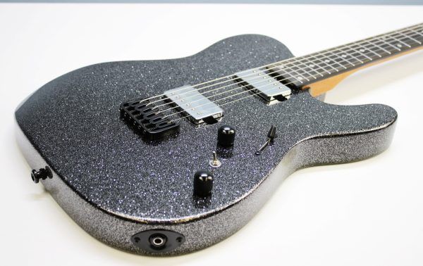 Cerberus Hermes 6HT Baritone Tele, Cerberus Hermes, Hermes 6HT, baritone Telecaster, Black Sparkle, electric guitar, baritone guitar, Tele-style guitar, custom guitar, boutique guitar, offset Tele, extended scale guitar, metal guitar, modern Telecaster, black sparkle finish, 6-string baritone, high-output guitar, rock guitar, heavy music guitar, stage guitar, premium electric guitar