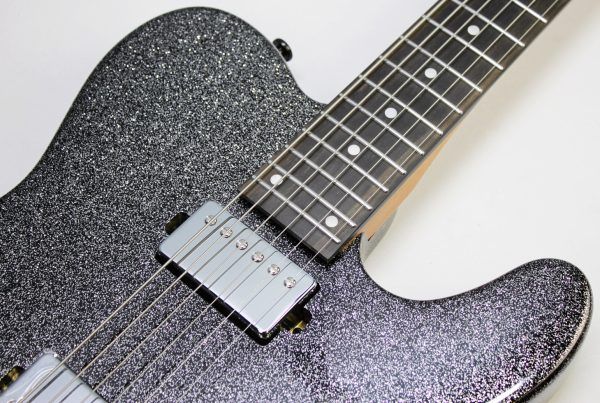 Cerberus Hermes 6HT Baritone Tele, Cerberus Hermes, Hermes 6HT, baritone Telecaster, Black Sparkle, electric guitar, baritone guitar, Tele-style guitar, custom guitar, boutique guitar, offset Tele, extended scale guitar, metal guitar, modern Telecaster, black sparkle finish, 6-string baritone, high-output guitar, rock guitar, heavy music guitar, stage guitar, premium electric guitar
