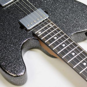 Cerberus Hermes 6HT Baritone Tele, Cerberus Hermes, Hermes 6HT, baritone Telecaster, Black Sparkle, electric guitar, baritone guitar, Tele-style guitar, custom guitar, boutique guitar, offset Tele, extended scale guitar, metal guitar, modern Telecaster, black sparkle finish, 6-string baritone, high-output guitar, rock guitar, heavy music guitar, stage guitar, premium electric guitar