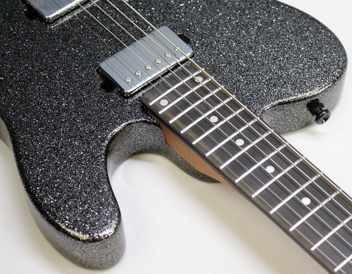 Cerberus Hermes 6HT Baritone Tele, Cerberus Hermes, Hermes 6HT, baritone Telecaster, Black Sparkle, electric guitar, baritone guitar, Tele-style guitar, custom guitar, boutique guitar, offset Tele, extended scale guitar, metal guitar, modern Telecaster, black sparkle finish, 6-string baritone, high-output guitar, rock guitar, heavy music guitar, stage guitar, premium electric guitar