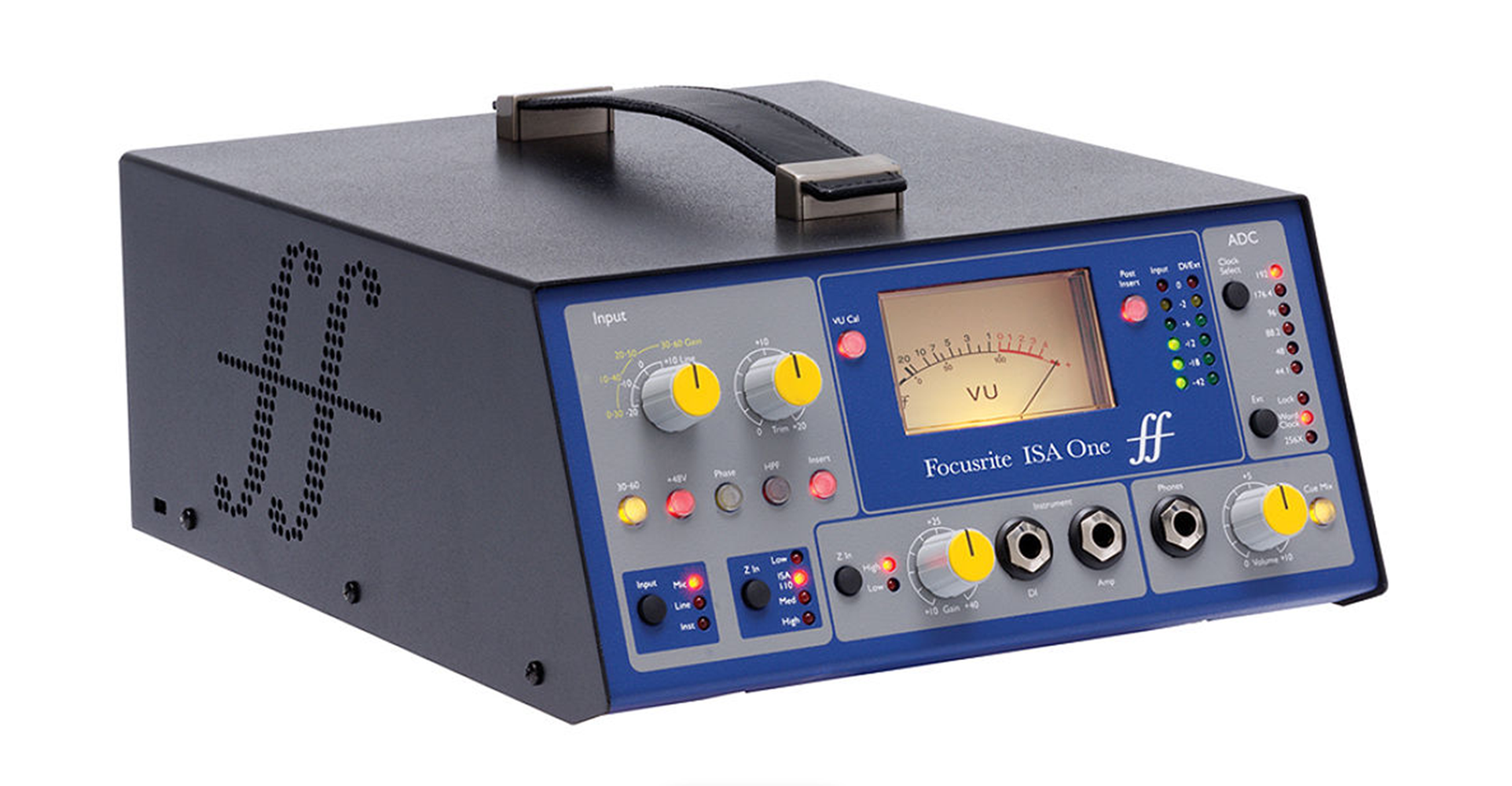 Focusrite ISA One, ISA One, Focusrite, microphone preamp, mic preamp, analogue preamp, analog preamp, studio preamp, recording preamp, transformer preamp, Lundahl transformer, DI box, direct input, instrument preamp, vocal preamp, guitar recording, bass recording, studio recording, home studio, rackmount preamp, professional audio, pro audio, recording equipment, microphone amplifier, classic preamp, Focusrite preamplifier, ISA series, standalone preamp, open box, audio production, music production, studio gear, recording gear, microphone input, line input, high gain preamp, phantom power, XLR preamp, studio microphone preamp