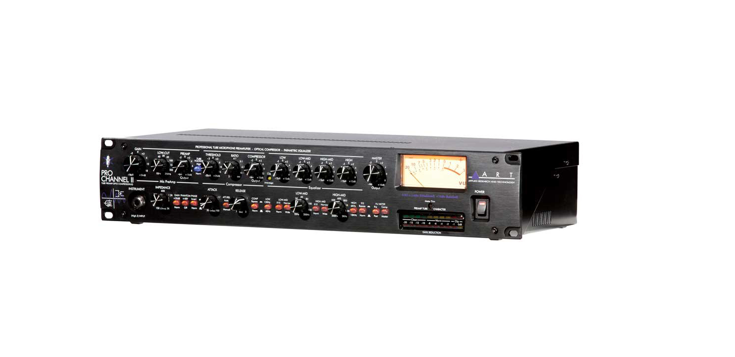 ART ProChannel II, ART Pro Channel II, PROCHANNELII-1, channel strip, tube microphone preamp, Class A preamp, optical compressor, parametric EQ, recording channel strip, studio preamp, vocal processor, rackmount preamp, microphone preamplifier, analog signal processor, studio recording gear, pro audio equipment, tube compressor, vocal recording, instrument preamp, outboard gear, ART Pro Audio, professional recording, rack effects, microphone channel strip, recording studio equipment, audio processing, high gain preamp, semi-parametric equalizer, studio rack unit, music production, live sound recording