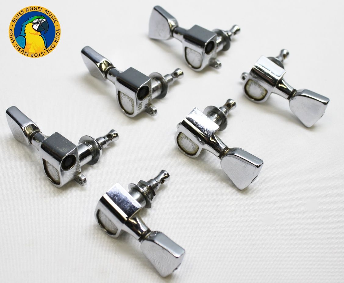 Schaller tuners, Schaller 3x3 tuners, Schaller tuning machines, Schaller guitar tuners, vintage Schaller tuners, 1970s Schaller tuners, 70s Schaller tuners, chrome guitar tuners, chrome Schaller tuners, Gibson Les Paul tuners, Gibson Les Paul Deluxe parts, 1977 Gibson Les Paul Deluxe Pro, Les Paul Deluxe Pro parts, vintage Gibson hardware, guitar tuner set, 3x3 tuner set, vintage guitar tuners, Schaller machine heads, Gibson replacement tuners, made in Germany tuners, vintage guitar parts, electric guitar hardware, Les Paul restoration parts, OEM Gibson tuners, nickel chrome tuners, guitar tuning keys, Schaller M6 tuners, vintage Schaller M6, Gibson tuner upgrade, collectible guitar parts