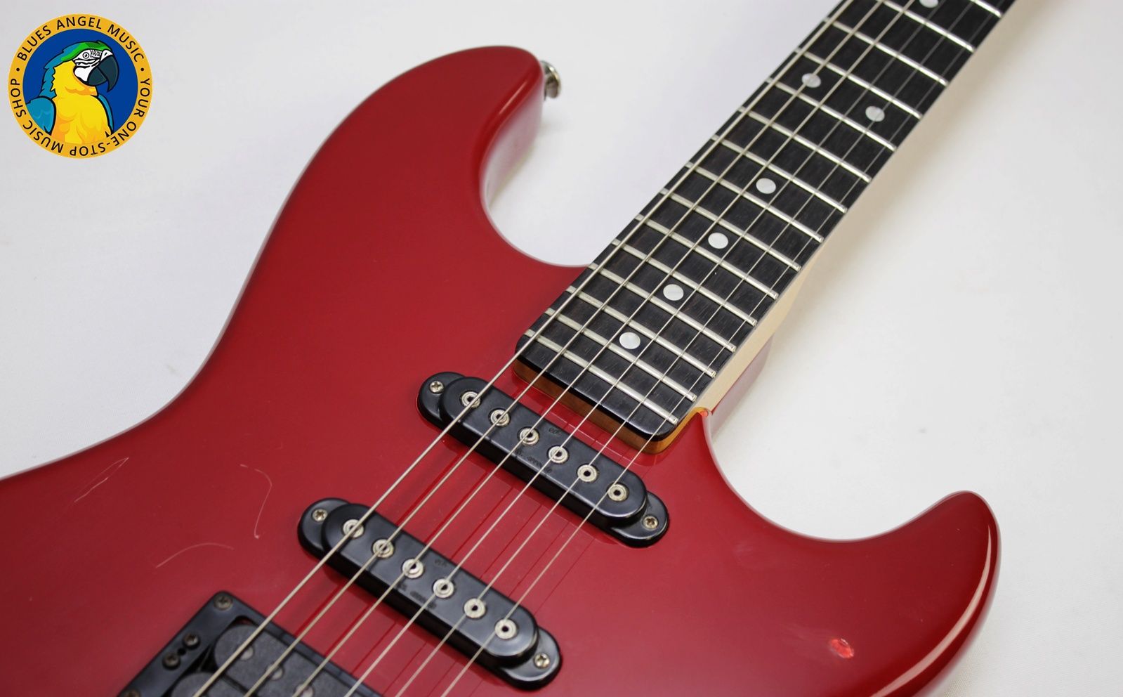 G&L Invader, G&L Invader 1986, 1986 G&L Invader, G&L Guitar, Vintage G&L, Vintage G&L Guitar, 1986 Electric Guitar, Vintage Electric Guitar, Red G&L, Red Electric Guitar, Candy Apple Red, Leo Fender, Leo Fender G&L, G&L USA, Made in USA, USA Electric Guitar, 1980s G&L, 80s Electric Guitar, G&L Invader Red, G&L Invader Vintage, Super Strat, HSS Guitar, Vintage Super Strat, G&L Tremolo, Ebony Fretboard, Gigbag Included