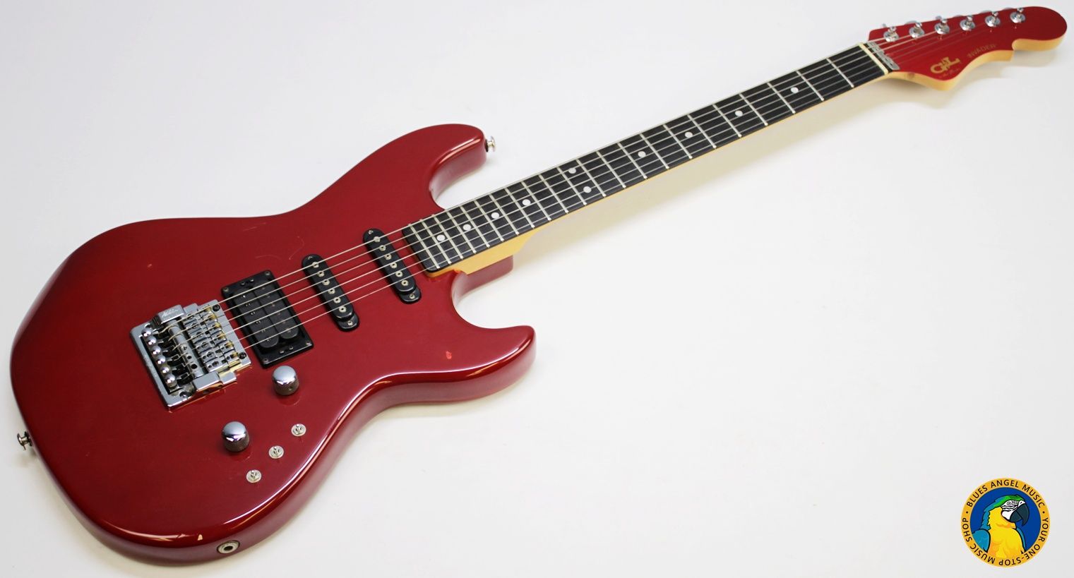 G&L Invader, G&L Invader 1986, 1986 G&L Invader, G&L Guitar, Vintage G&L, Vintage G&L Guitar, 1986 Electric Guitar, Vintage Electric Guitar, Red G&L, Red Electric Guitar, Candy Apple Red, Leo Fender, Leo Fender G&L, G&L USA, Made in USA, USA Electric Guitar, 1980s G&L, 80s Electric Guitar, G&L Invader Red, G&L Invader Vintage, Super Strat, HSS Guitar, Vintage Super Strat, G&L Tremolo, Ebony Fretboard, Gigbag Included