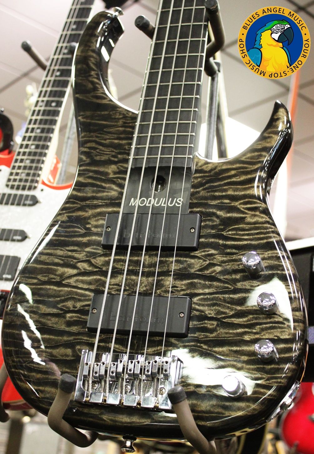 Modulus Quantum V, Modulus Quantum 5, Modulus Q5, 2004 Modulus Quantum V, Modulus Bass, Modulus 5 String Bass, 5 String Bass, Five String Bass, Graphite Neck Bass, Modulus Graphite Neck, Graphite Bass, Quilted Maple Bass, Quilted Maple Top, Silver Burst Bass, Silverburst Bass, Quilted Silver Burst, Bartolini Pickups, Bartolini Bass Pickups, Active Bass, Active Electronics, USA Bass, Made in USA, 2000s Bass, Boutique Bass, High End Bass, Professional Bass, Extended Scale Bass, 35 Inch Scale, Modulus Quantum Bass
