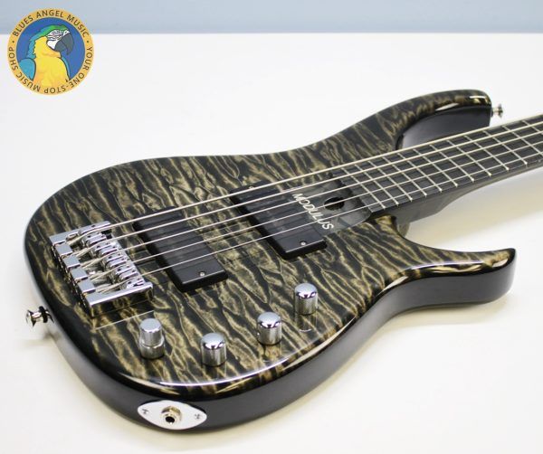 Modulus Quantum V, Modulus Quantum 5, Modulus Q5, 2004 Modulus Quantum V, Modulus Bass, Modulus 5 String Bass, 5 String Bass, Five String Bass, Graphite Neck Bass, Modulus Graphite Neck, Graphite Bass, Quilted Maple Bass, Quilted Maple Top, Silver Burst Bass, Silverburst Bass, Quilted Silver Burst, Bartolini Pickups, Bartolini Bass Pickups, Active Bass, Active Electronics, USA Bass, Made in USA, 2000s Bass, Boutique Bass, High End Bass, Professional Bass, Extended Scale Bass, 35 Inch Scale, Modulus Quantum Bass