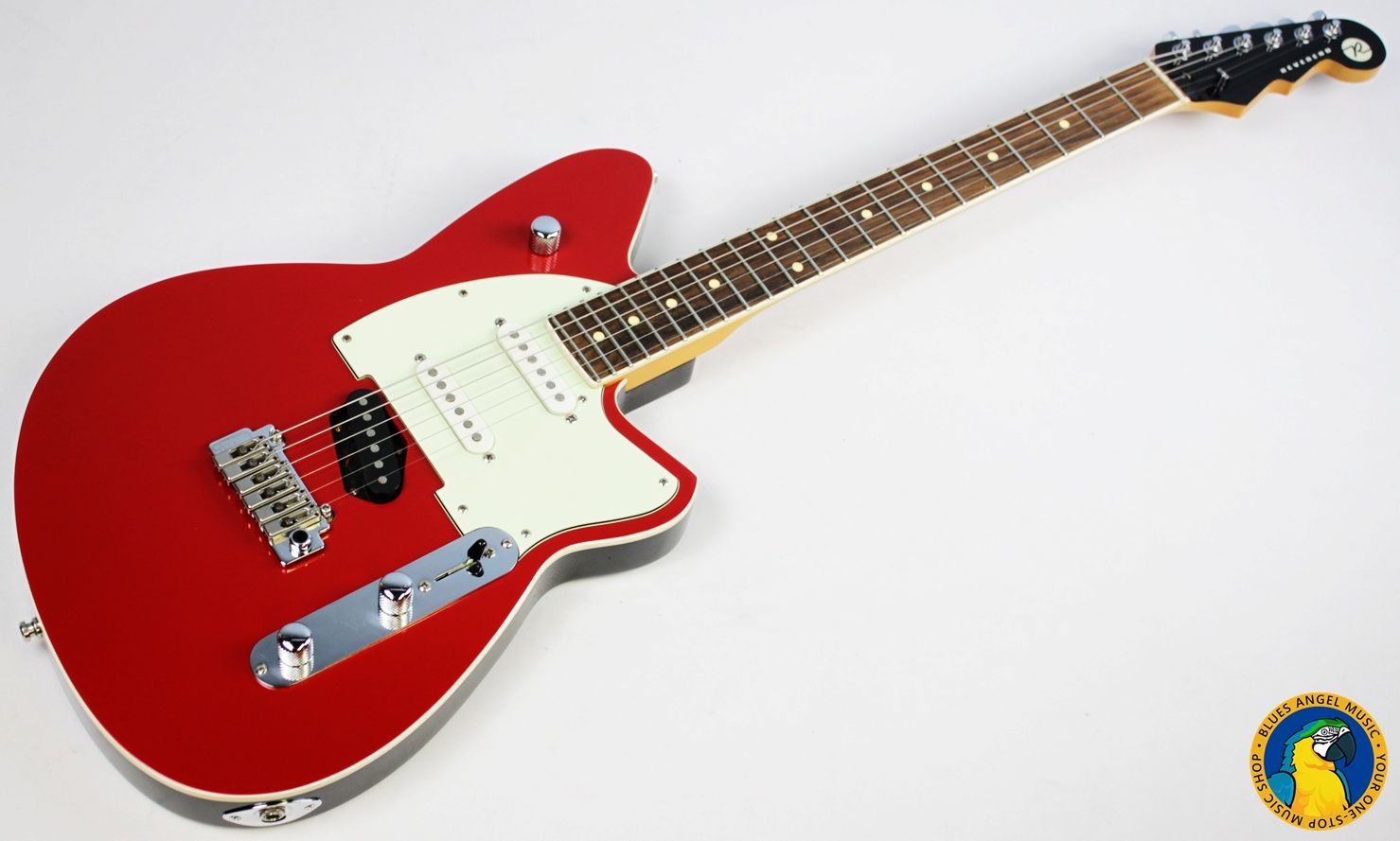 Reverend Six Gun SSS TW, Reverend Six Gun, Reverend Guitars, Six Gun SSS, Six Gun TW, Reverend Electric Guitar, Reverend SSS Guitar, SSS Electric Guitar, Triple Single Coil, Single Coil Guitar, Korina Body Guitar, Korina Electric Guitar, Reverend Pickups, Bass Contour Control, Reverend Bass Contour, Wilkinson Tremolo, Tremolo Guitar, Reverend Locking Tuners, Bolt On Guitar, 25.5 Scale Guitar, 22 Fret Guitar, S Style Guitar, Strat Style Guitar, Offset Electric Guitar, Versatile Electric Guitar, Blues Guitar, Rock Guitar, Indie Guitar, Alternative Rock Guitar, Reverend Six Gun Electric Guitar