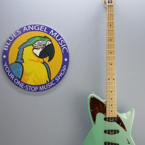 Retronix R-800B, Retronix R800B, Retronix Bass, 2013 Retronix, Seafoam Green Bass, Seafoam Green, Electric Bass, Vintage Style Bass, Retro Bass, 4 String Bass, Maple Neck, Maple Fretboard, Passive Pickups, Triple Pickup Bass, 3 Pickup Bass, Solid Body Bass, Original Case, Bass Guitar, Used Bass, Rare Bass, Retronix Guitar