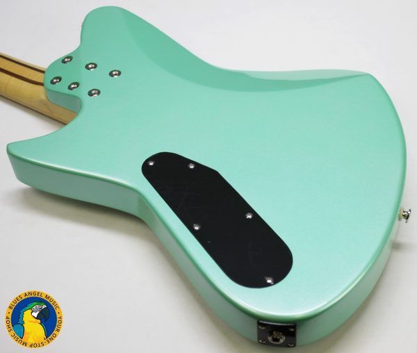 Retronix R-800B, Retronix R800B, Retronix Bass, 2013 Retronix, Seafoam Green Bass, Seafoam Green, Electric Bass, Vintage Style Bass, Retro Bass, 4 String Bass, Maple Neck, Maple Fretboard, Passive Pickups, Triple Pickup Bass, 3 Pickup Bass, Solid Body Bass, Original Case, Bass Guitar, Used Bass, Rare Bass, Retronix Guitar